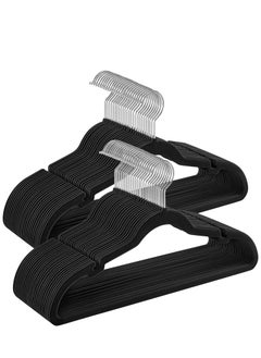 ALMUFARREJ 100-Piece Non-Slip Velvet 360 Degree Swivel Hangers Set Black  - Image 2