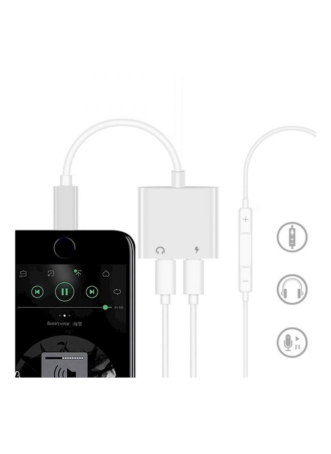 Generic Headphone Adaptor Charger For Apple iPhone 7/8/X White  - Image 2