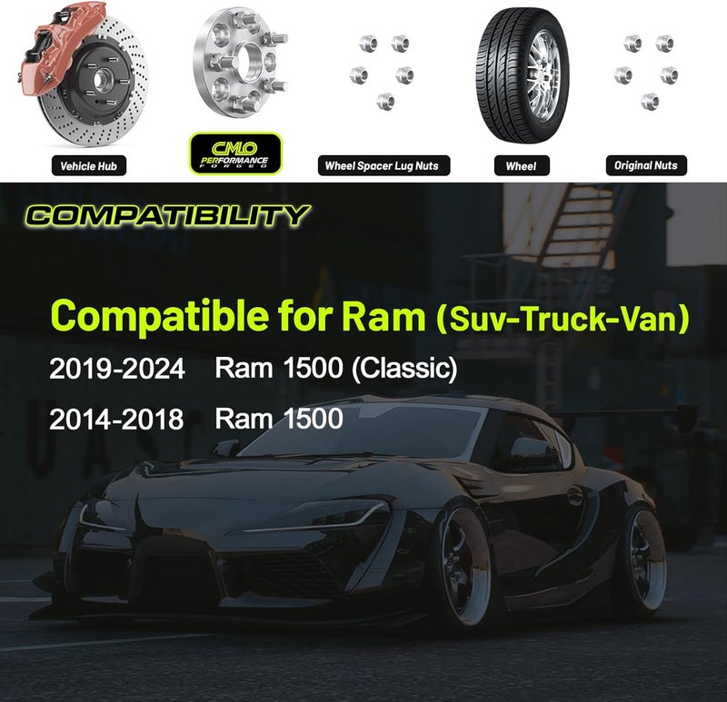 Customadeonly 2pcs 1.75" Hubcentric Wheel Spacers 5x5.5 (5x139.7) 14x1.5 for Ram 1500 2012-2022 - Image 3