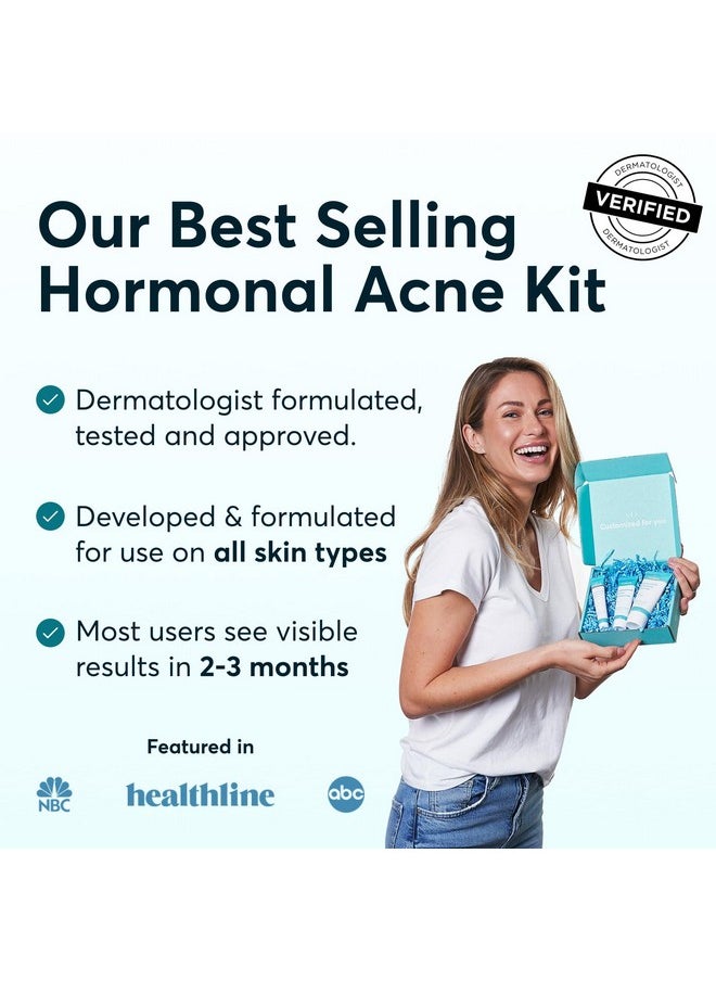 MDacne - 3 Step Retinol Acne Kit Retinol Cream 0.25% Salicylic Acid Cleanser Niacinamide Moisturizer Plantbased Products For Hormonal Acne Blemishes And Wrinkles. 30 Day Complete Acne Care Kit - Image 1