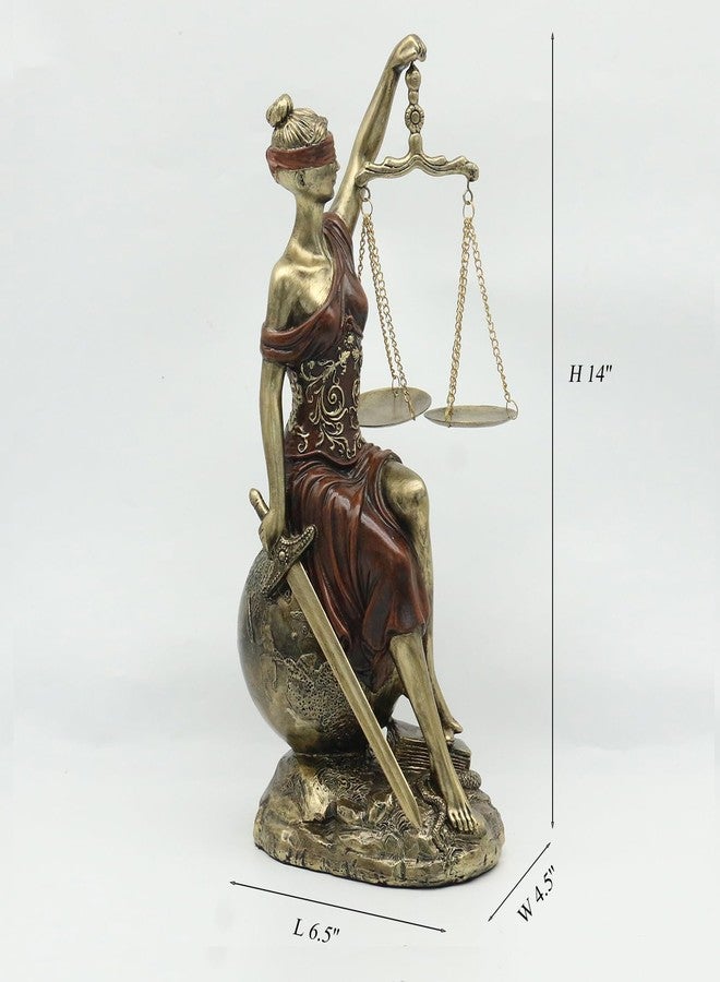 Lukitas Themis Statue - Roman Goddess of Justice Sculpture, Lawyer Office Decor for Law Firm or Judge's Chamber, Classic Symbol of Fairness Legal Justice, Resin 14'' - Image 2