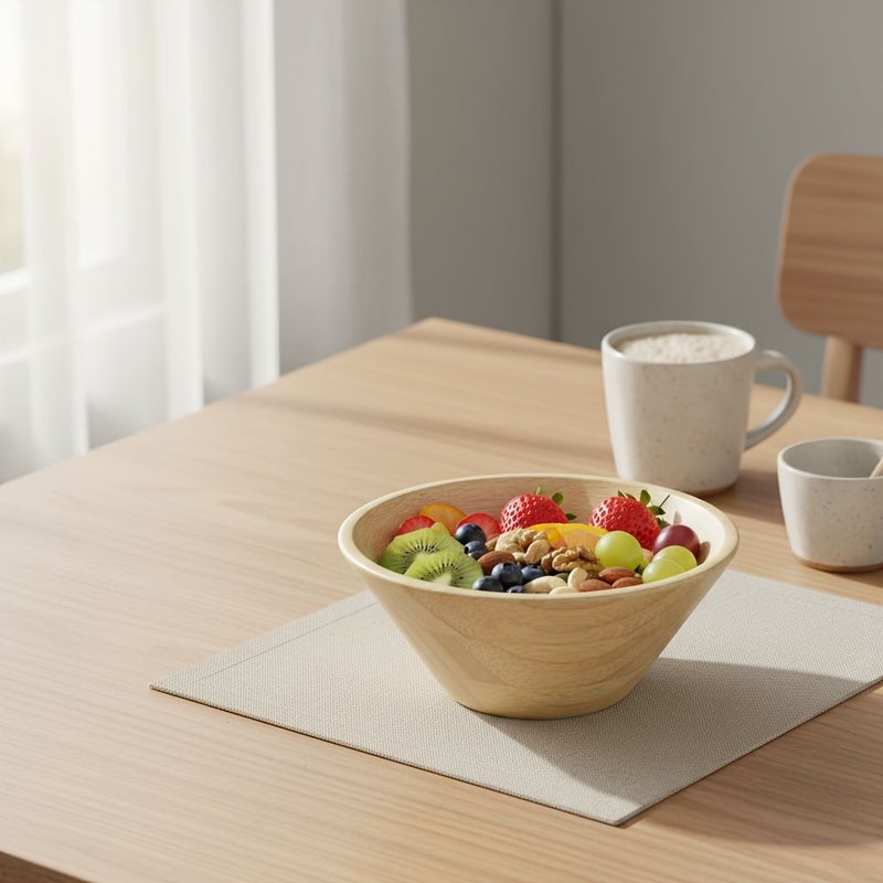 Handcrafted Large Bamboo And Wood Bowl Extra Large Round Bowl For Mixing Salad Soup Noodle Fruit Snack Grain Tableware Home Outdoor Hotel Dining Durable Easy Clean Style 5 - Image 5