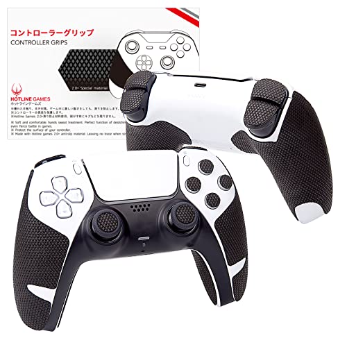 HOTLINE GAMES HOTLINEGAMES Controller Grips Compatible with PS5 Dualsense, PlayStation 5 Controller Accessories, Skin Kit, Anti-Slip Grip Tape, Sweat-Absorbent, Easy to Apply (Handle Grips+Buttons+Triggers) - Image 1