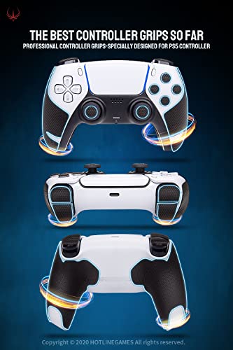 HOTLINE GAMES HOTLINEGAMES Controller Grips Compatible with PS5 Dualsense, PlayStation 5 Controller Accessories, Skin Kit, Anti-Slip Grip Tape, Sweat-Absorbent, Easy to Apply (Handle Grips+Buttons+Triggers) - Image 2