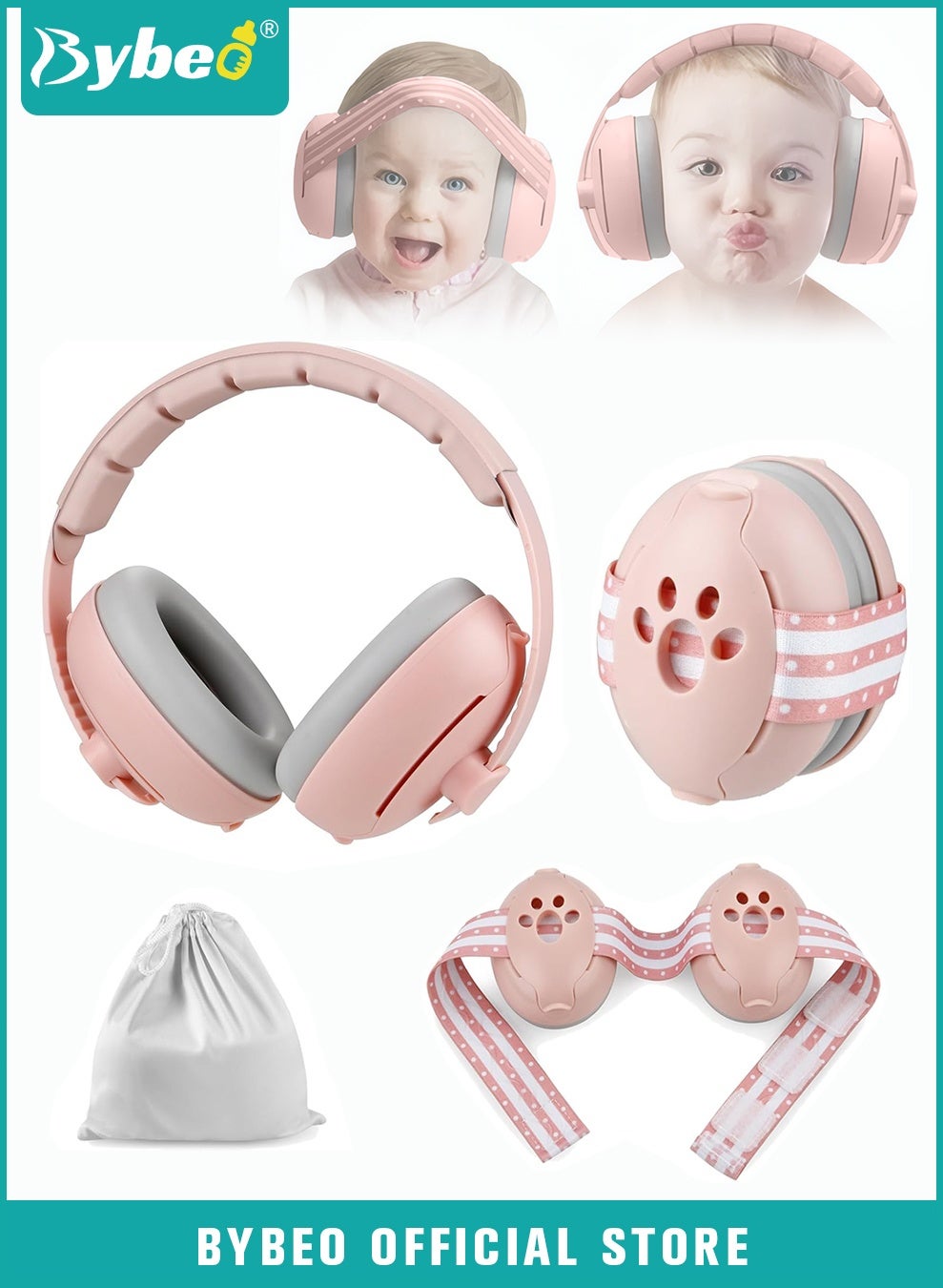 Baby Ear Muffs, Baby Ear Protection, Noise Cancelling Headphones for Sleeping, Travel, Concerts, Fireworks & Loud Noise Environments, Hearing Protection for Newborns, Toddlers & Kids(0-4 Years)