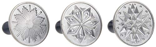 Nordic Ware Starry Night Cast Cookie Stamps, 3-inch rounds, Silver - Image 1