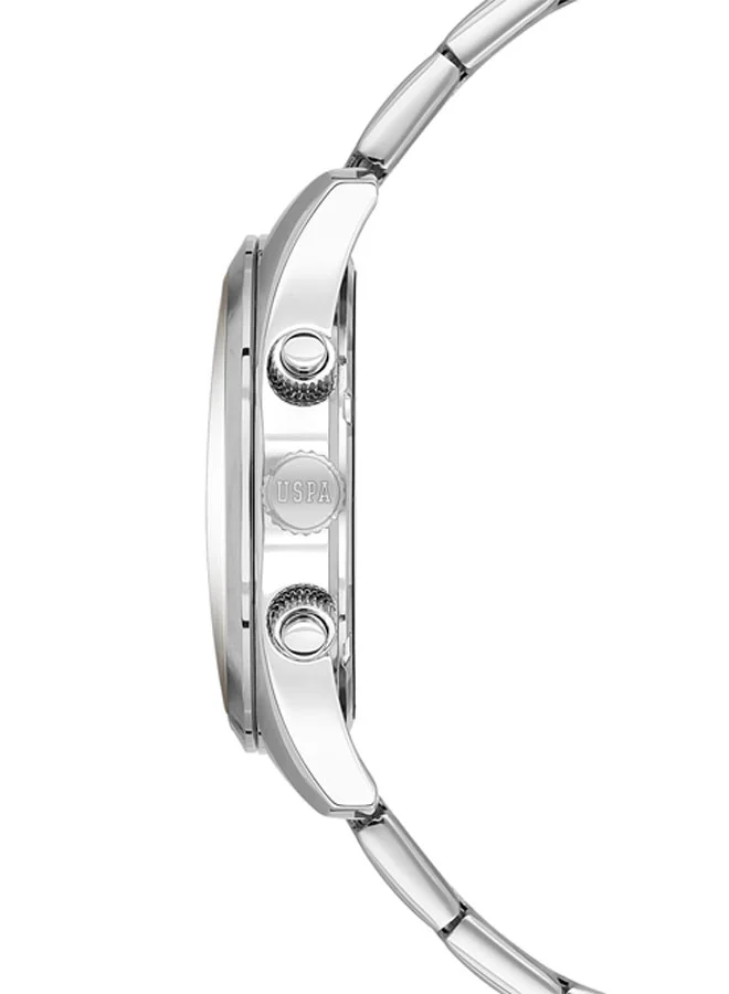 U.S. Polo Assn. Fundamental Stainless Steel Bracelet Quartz Multifunction Watch for Men, 42mm