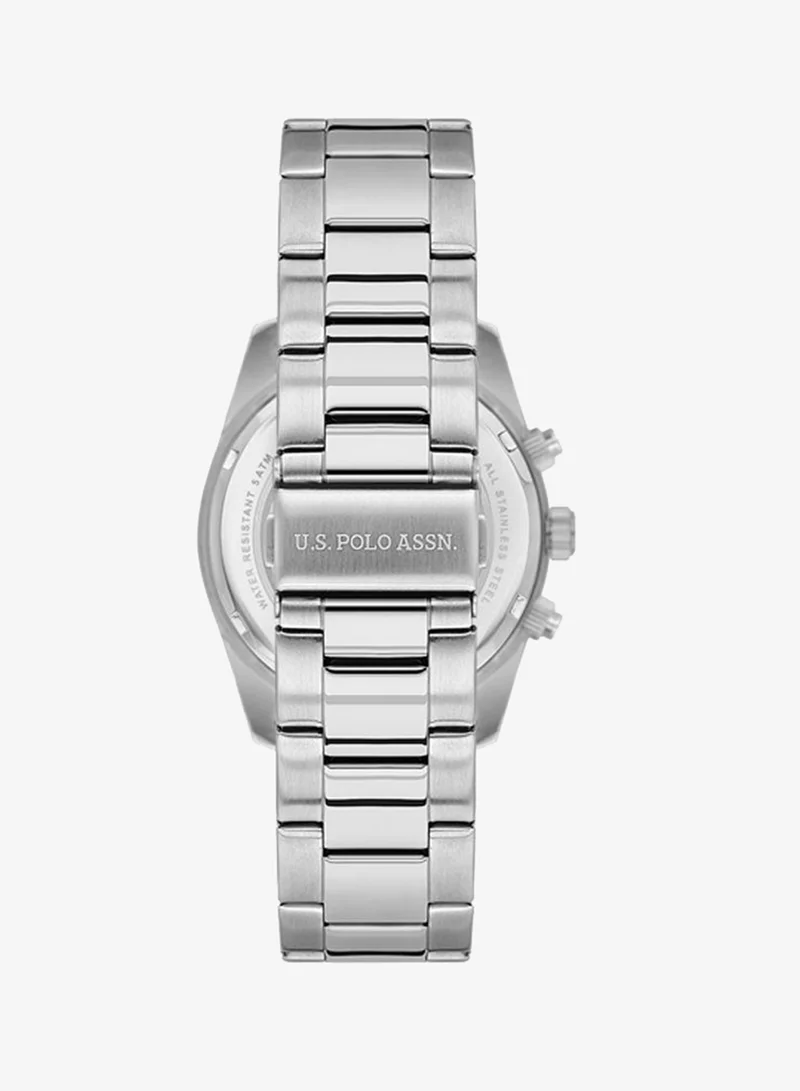 U.S. Polo Assn. Black Fundamental Stainless Steel Bracelet Quartz Multifunction Watch for Men, 42mm for Men | Best Price UAE