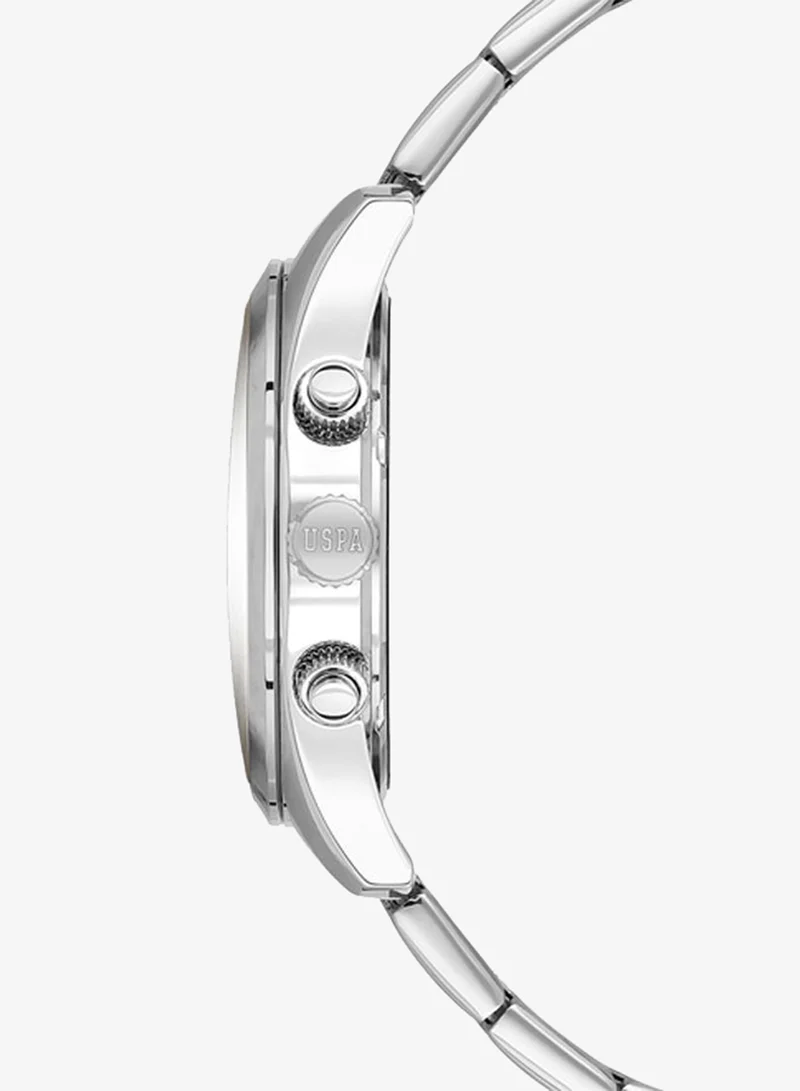 U.S. Polo Assn. Fundamental Stainless Steel Bracelet Quartz Multifunction Watch for Men, 42mm