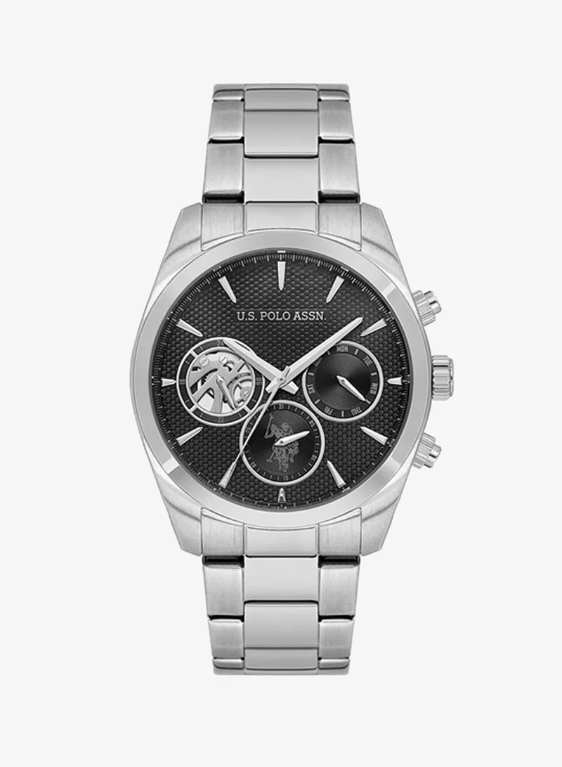 U.S. Polo Assn. Fundamental Stainless Steel Bracelet Quartz Multifunction Watch for Men, 42mm