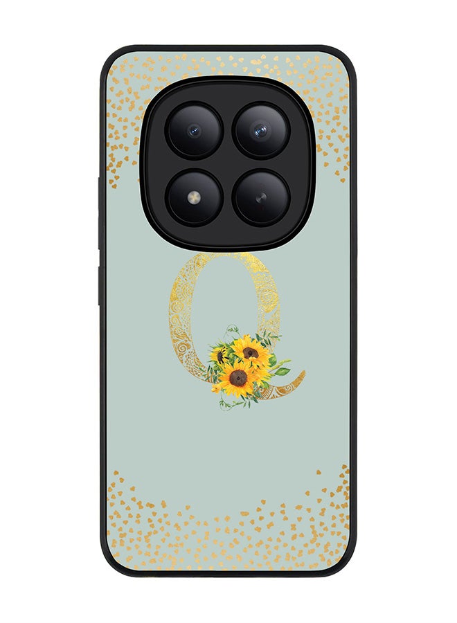 Stylizedd For Xiaomi Redmi Note 15 Pro+ / Poco M8 Pro Case,Slim fit Camera Protection, Shockproof Thin Phone cover  - Custom Floral Monogram - Q  (Light Grey ) - Image 1