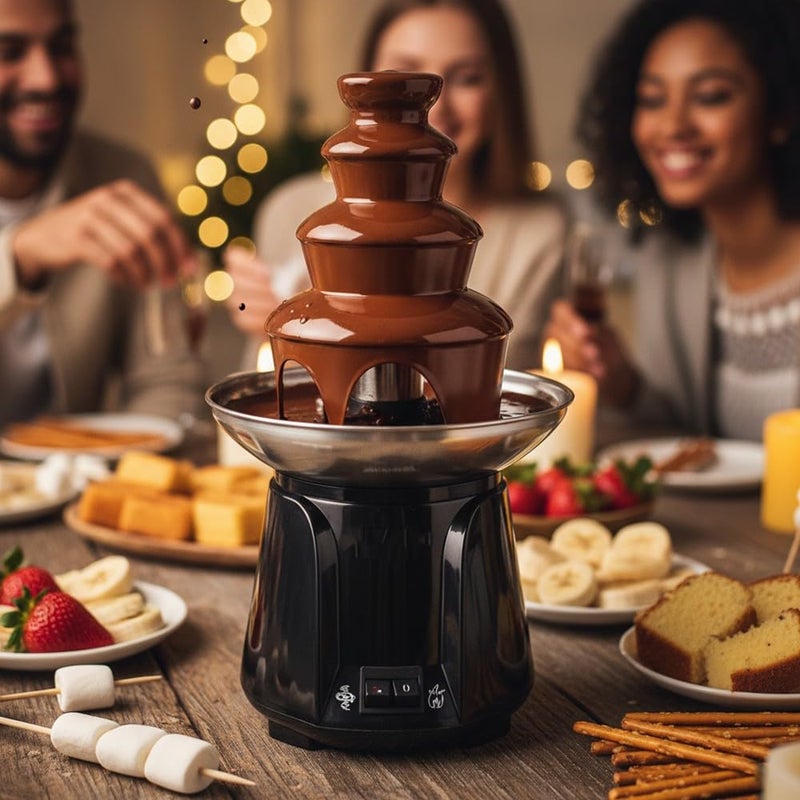 Electric Chocolate Fountain 3 Tier 60W Chocolate Melting and Flushing Machine with Stainless Steel Non-Stick Bowl Dessert Maker for Party and Home Events, 12 Months Warranty - Image 3