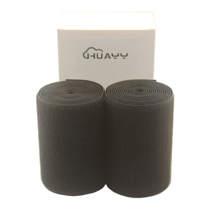 HUAYY Sew on Hook and Loop Style,Non-Adhesive Nylon Strips Fabric,4 Inches Width 2 Yards Length,Black (4in x 2yd) - Image 5