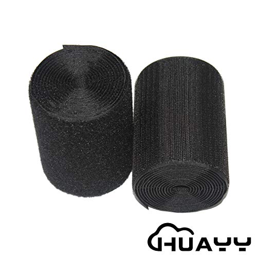 HUAYY Sew on Hook and Loop Style,Non-Adhesive Nylon Strips Fabric,4 Inches Width 2 Yards Length,Black (4in x 2yd) - Image 3