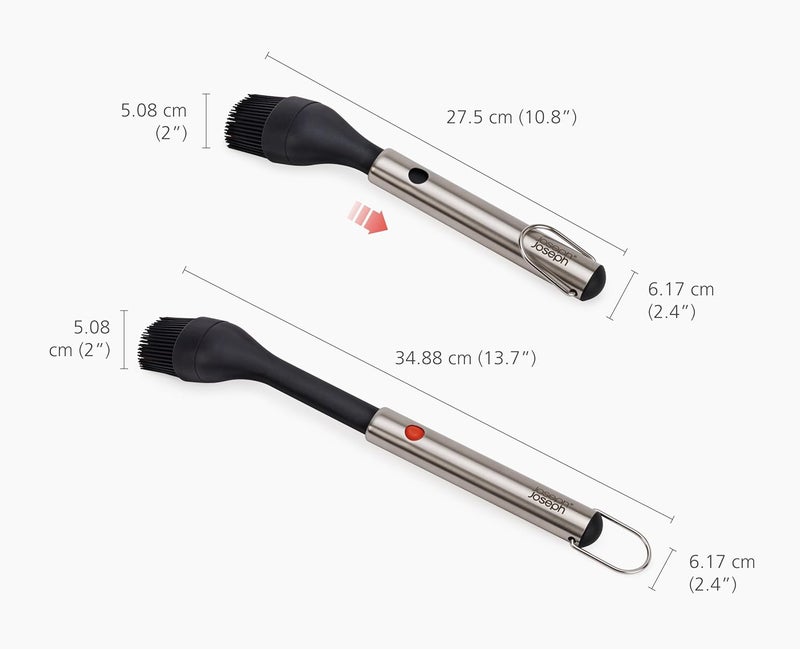Joseph Joseph GrillOut Silicone BBQ Basting Brush with Extending Handle Heat Resistant Silicone Bristles Stainless Steel BBQ Sauce Brush for Grilling Smoking Roasting & Outdoor Cooking - Image 5