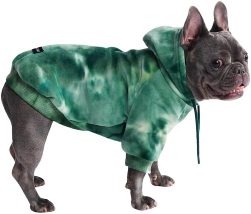 Spark Paws Dog Hoodie – Premium Dog Sweater for Small, Medium, and Large Dogs | Warm Outfits for French Bulldogs, Pitbull, Puppy, Winter Jacket Alternative -Green Skydye, S - Image 1