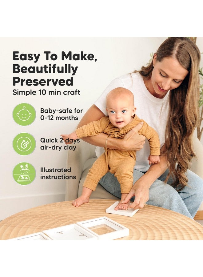 KeaBabies Baby Shower Gifts for Boys, Girls - Baby Hand and Footprint Kit, Newborn Handprint Kit, Keepsake Photo Frame, Nursery Picture Frame, Gender-Neutral Newborn Keepsake Gifts (Alpine White) - Image 3