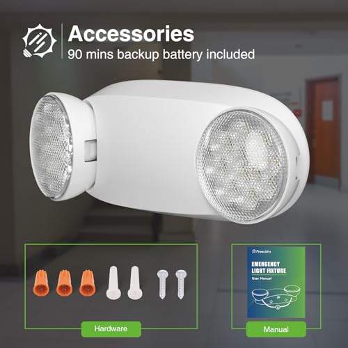 FREELICHT 4 Pack Emergency Lights for Business, with Battery Backup,Hard Wired, UL 924 Certified,AC 120/277V,Two Head Adjustable LED Emergency Lighting - Image 5