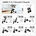 JMMD Baby Tricycle 7in1 Multifunctional Kids Trike with Adjustable Parent Handle Safety Harness Wheel Brakes Removable Canopy Stroll Trike for Boys Girls Ages 18 Months5 Years Black - Image 4