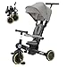 JMMD Baby Tricycle 7in1 Multifunctional Kids Trike with Adjustable Parent Handle Safety Harness Wheel Brakes Removable Canopy Stroll Trike for Boys Girls Ages 18 Months5 Years Black - Image 2