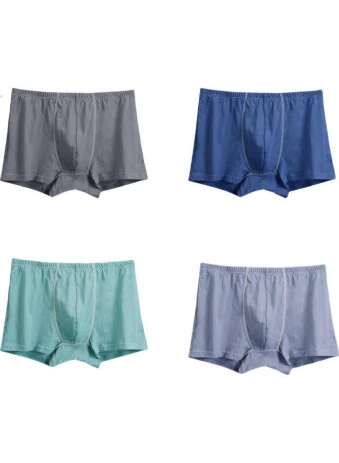 HOdo Red Bean Pure Cotton Men'S Underwear Antibacterial Crotch Contrast Color Men'S Pants 4-Pack Set One 3Xl (185) - Image 1