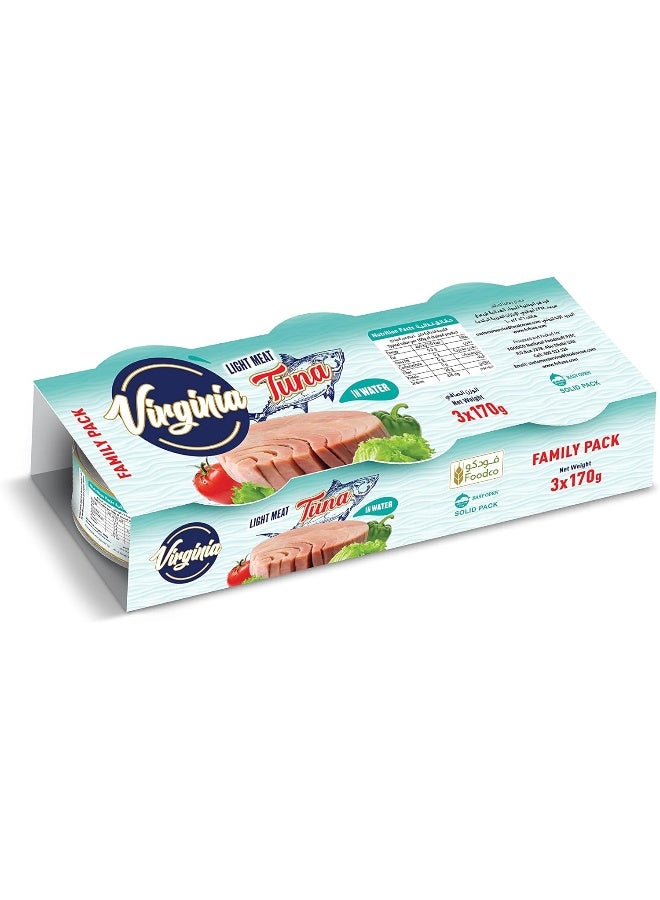 Virginia Tuna Light Meat Solid In Water 3x170g