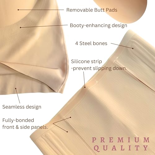 SKKULPT Body Shaper Shorts Shapewear for Women High Waisted with Anti Rolling Strips & Removable Butt Lifting Pads, Tummy Tucker for Women Comfortable Seamless Shapewear for Tummy Control (SHMT-SK-L) - Image 5