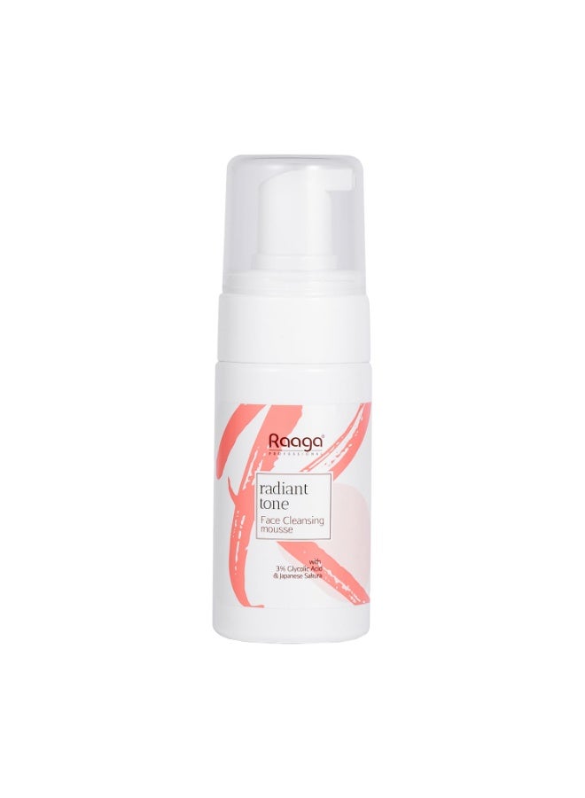Raaga Professional Radiant Tone Face Cleansing Mousse with 3% Glycolic Acid and Japanese Sakura |100ml - Image 1