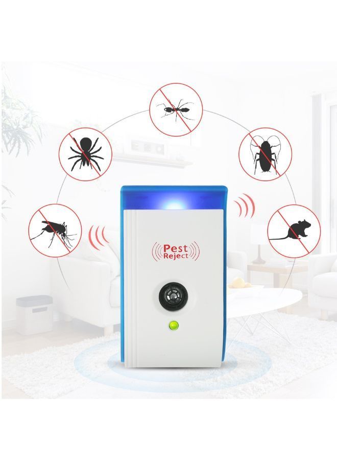 NIBEMINENT Ultrasonic Pest Repeller With Night Light White/Blue 10.3centimeter - Image 4