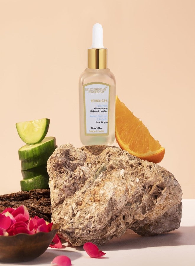 RYLLZ ESSENTIALS Retinol 0.6% Anti Aging Night Serum | with Coenzyme q10, Bakuchiol Oil, Squalane, Rosehip Extract, Azelaic Acid & Niacinamide | for Fine Lines & Wrinkles | For All Skin Types | 30ml - Image 2