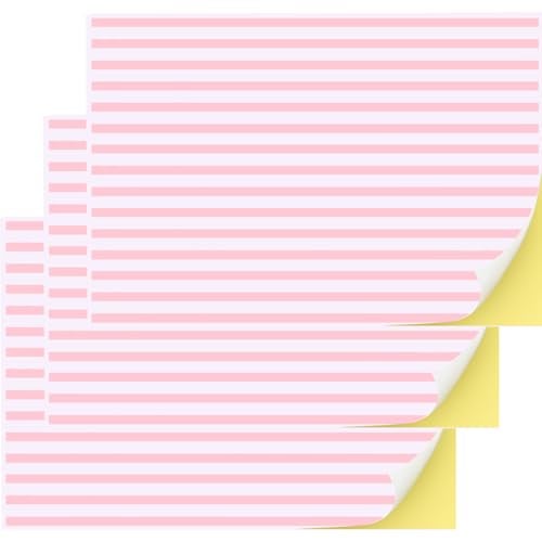 Flutesan 3 Pcs Miniature Dollhouse Wallpaper and Flooring Peel and Stick 112 Scale Self Adhesive Doll House Wallpaper DIY Mini Dollhouse Accessories 827 x 1169 InchPink Stripe - Image 1