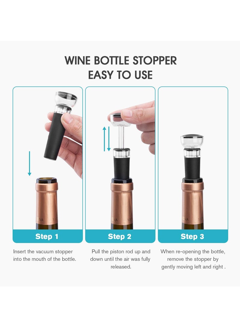 SOLARAE 4 Pieces Vacuum Bottle Stoppers Reusable Bottle Stopper For Keeping Fresh Plastic Cork Saver Plug For /Champagne/Sparkling /Beer Vacuum Saver - Image 2