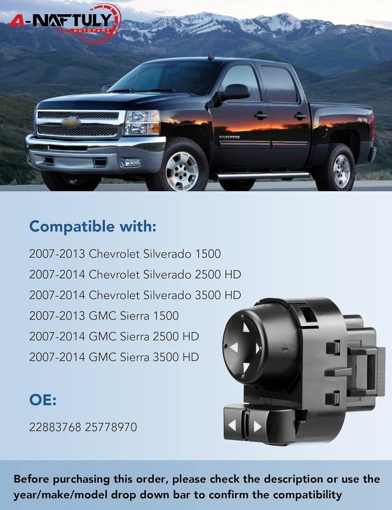 A-NAFTULY Power Mirror Switch for Chevy and GMC - Image 2
