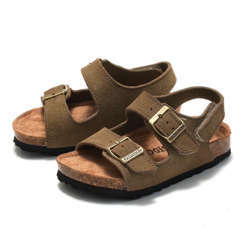 Ruizustock Spring New Arrival Children Frosted Cork Sandals Boys Beach Shoes Girls Students Slippers Outdoor - Image 3