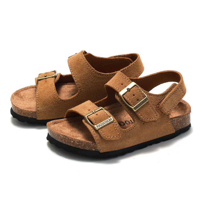 Ruizustock Spring New Arrival Children Frosted Cork Sandals Boys Beach Shoes Girls Students Slippers Outdoor - Image 5