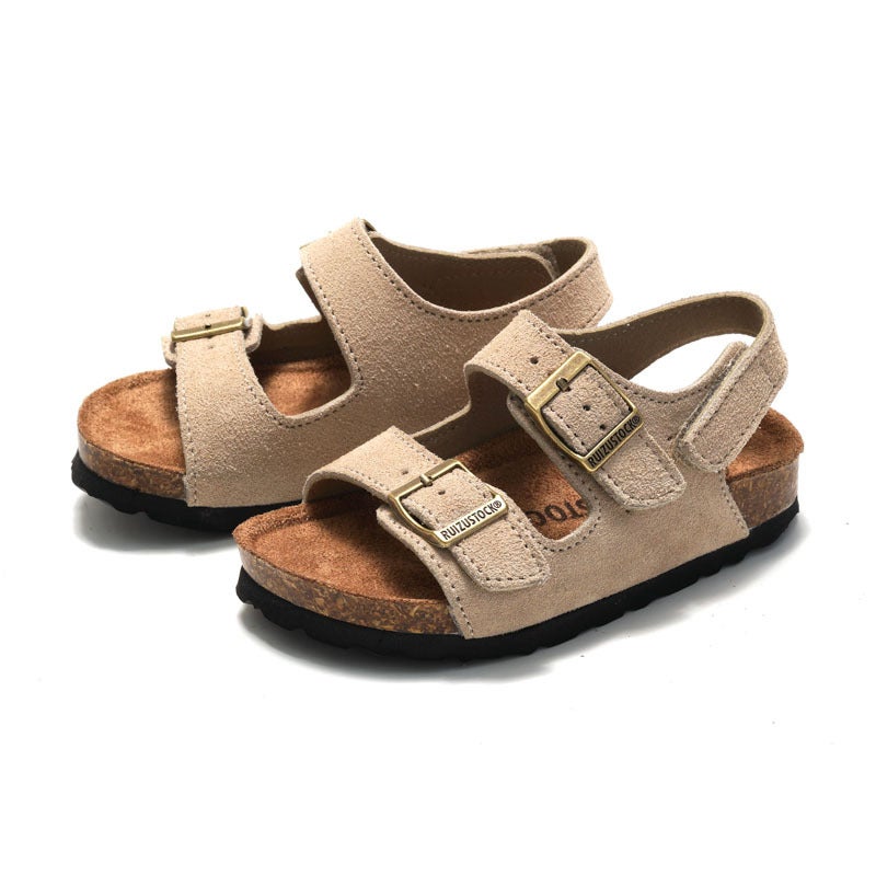 Ruizustock Spring New Arrival Children Frosted Cork Sandals Boys Beach Shoes Girls Students Slippers Outdoor - Image 2