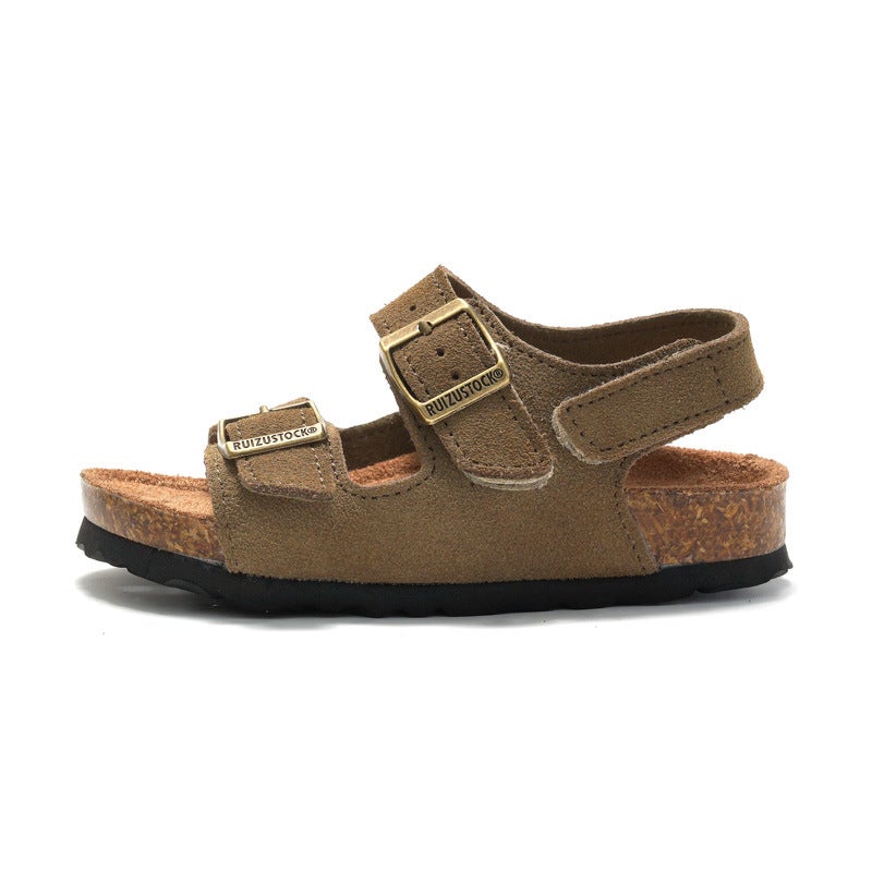 Ruizustock Spring New Arrival Children Frosted Cork Sandals Boys Beach Shoes Girls Students Slippers Outdoor - Image 1
