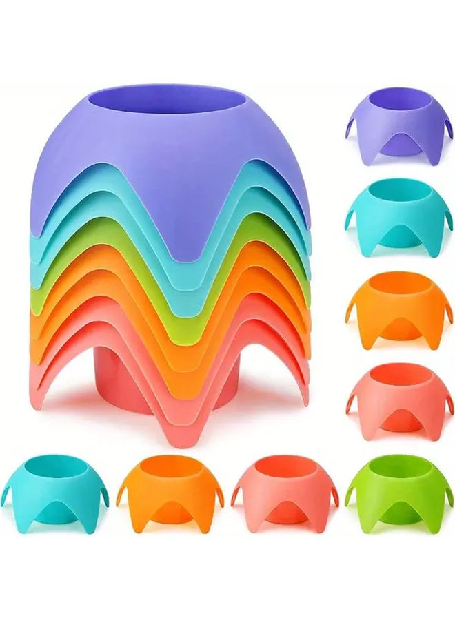 Orange Portable Beach Cup Holder Tray with Phone Slot Sandproof Design 2pcs - Image 4