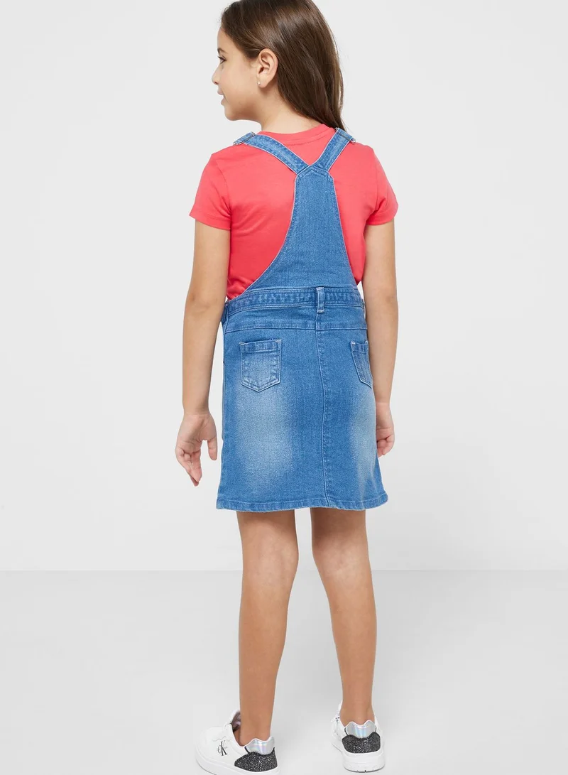 Pinata Girls Embroidered Dungaree