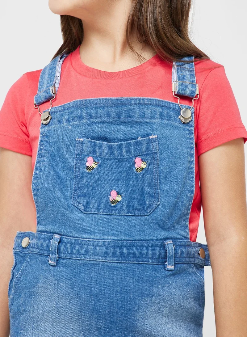 Pinata Girls Embroidered Dungaree