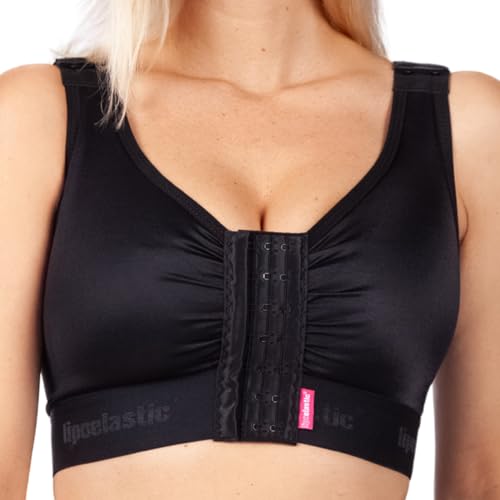 LIPOELASTIC PI Extra - Mastectomy Bra, Surgical Bra, Post-Surgery Bra, Compression Bra for Women Post-Surgery Front Closure Black - Image 1