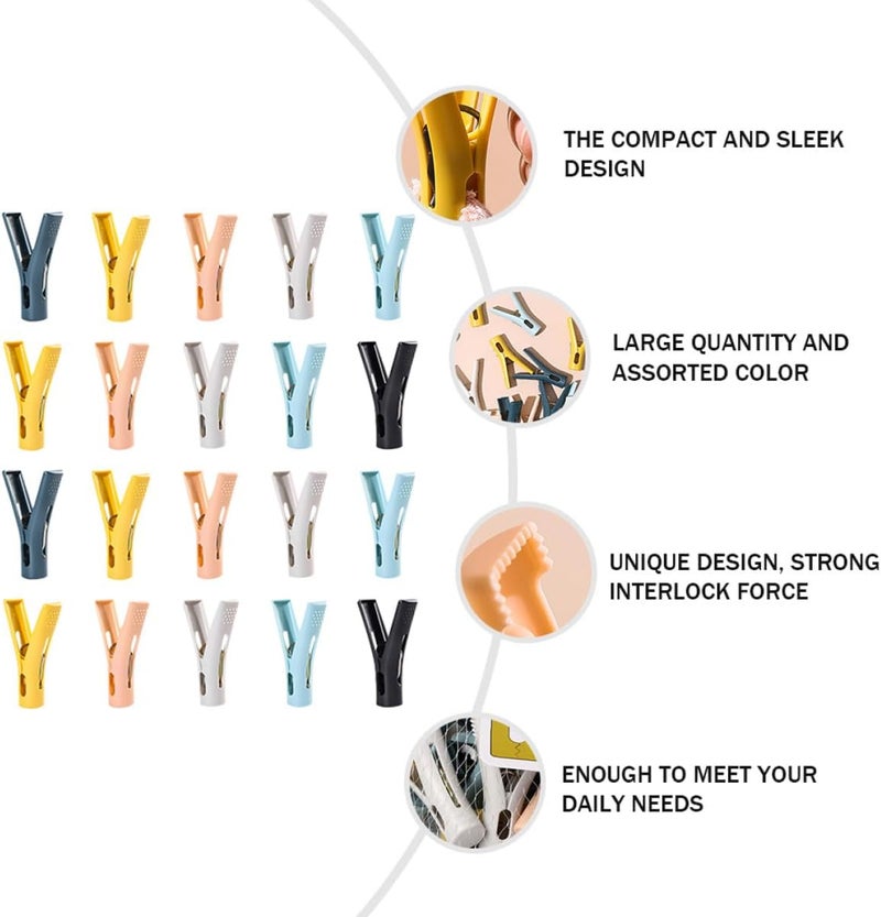 20pcs Multi-Function Plastic Clothes Pins Windproof Non-Slip Clothespins for Home Laundry Sock Fixing Clips Sturdy Drying Clips for Indoor Outdoor Use - Image 3