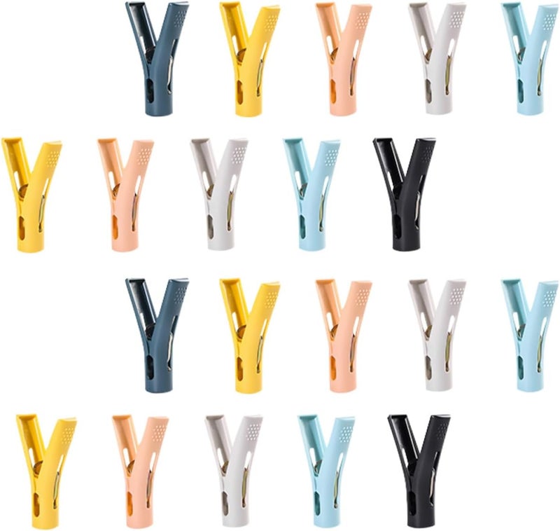 20pcs Multi-Function Plastic Clothes Pins Windproof Non-Slip Clothespins for Home Laundry Sock Fixing Clips Sturdy Drying Clips for Indoor Outdoor Use - Image 1