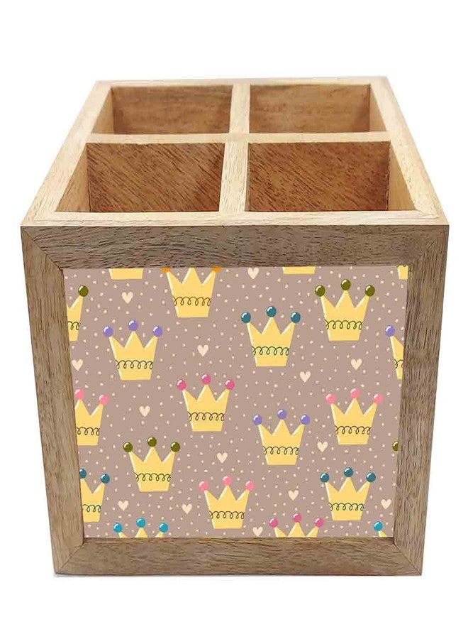 Nutcase Wooden Cutlery Stand Holder Silverware Caddy Spoons Forks Knives Organizer for Dining Table & Kitchen -Made in India-Spoons NOT Included - Crowns - Image 4