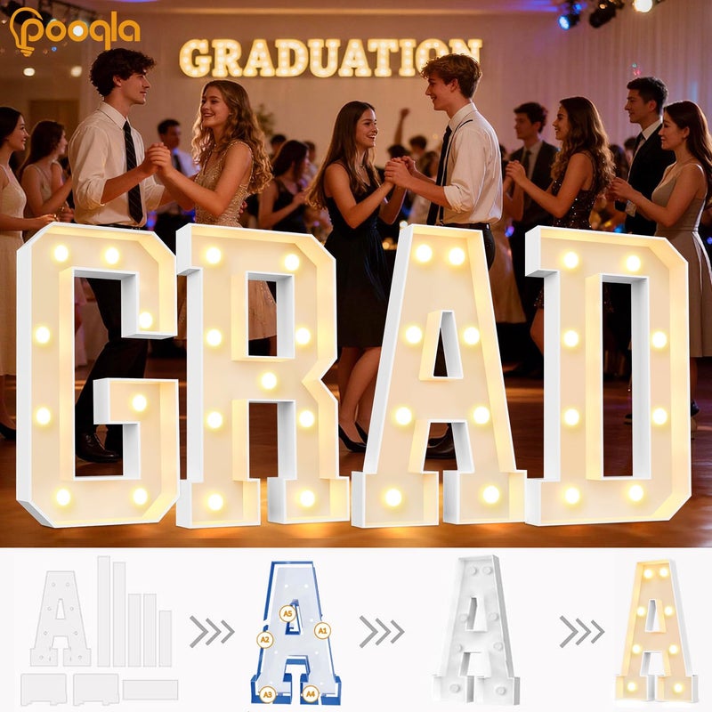 Pooqla Marquee Letters, 3FT Light Up Letters, Giant Marquee Letters 3 Feet Tall for Birthday Decoration, Large LED Letter Sign for Homecoming Baby Shower Wedding Party Decoration Letter A - Image 3
