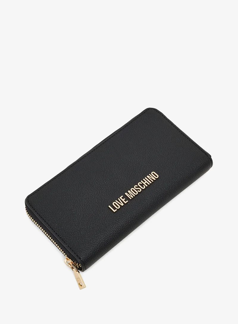 لوف موسكينو Zip through logo wallets