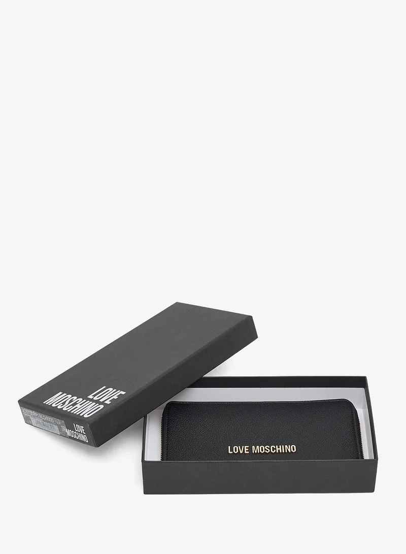 لوف موسكينو Zip through logo wallets