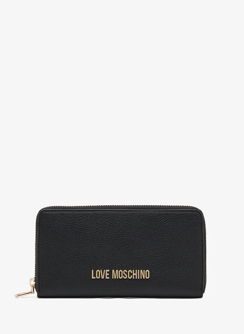 لوف موسكينو Zip through logo wallets
