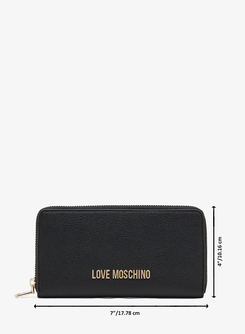 لوف موسكينو Zip through logo wallets