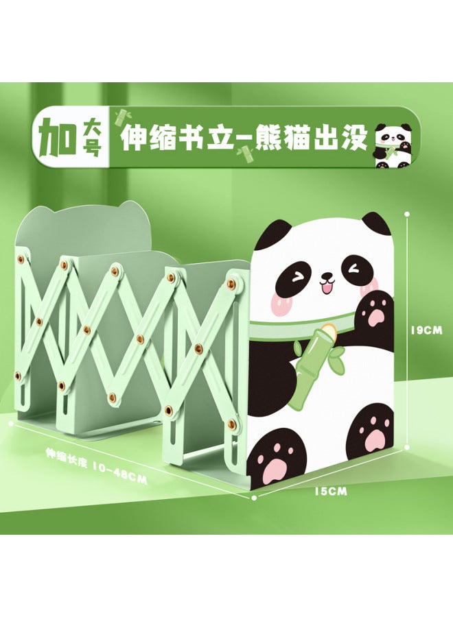 Kaba Bear Retractable Metal Book Stand Student Book Folding Bookshelf Office Desktop Book Collecting Artifact - Image 1